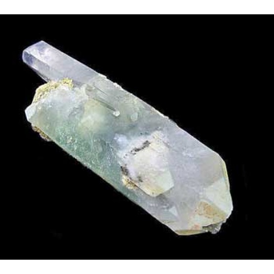 Natural Epidote in Multi-terminated Quartz Point