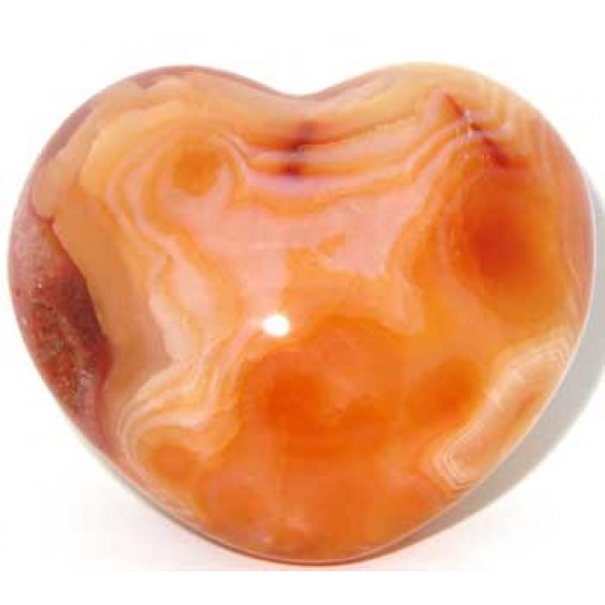 polished Carnelian ""Puff"" Heart