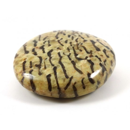 Polished Feldspar-Graphic-Smoky Quartz Pebble