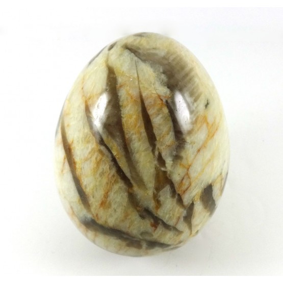 Polished Feldspar-Graphic-Smoky Quartz Egg