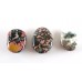 Set of 3 Orbicular Jasper Hand Polished Pebbles