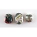Set of 3 Orbicular Jasper Hand Polished Pebbles