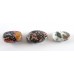 Set of 3 Orbicular Jasper Hand Polished Pebbles