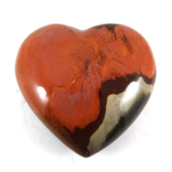 Polychrome Jasper polished Heart Red Brown