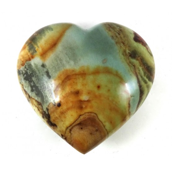 Polychrome Jasper Polished Patterned Heart