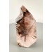 Sparkly Quartz Point Dense Deep Golden Red Rutile with Actinolite and Eipidote Flakes