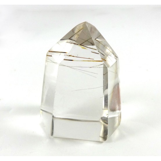 Clear Rutile Quartz Crystal Polished Point