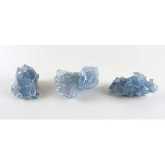 3 x Natural Rough Celestite Plaque Geodes