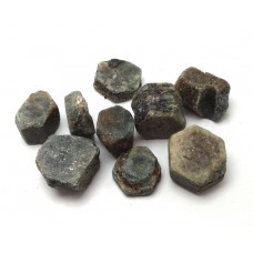 9 Pieces of  Green Blue Corundum Sapphire Prisms